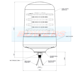 Britax B201 Clear Lens Amber LED Beacon Schematic